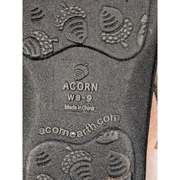 Acorn Slippers Booties Wool Faux Fur Lined Brown Tan Winter Cozy Womens Sz 8-9 - Picture 4 of 14